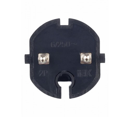 ВПп20-02-Ст Вилка разборная прямая без з/к 6А черная  EVP20-06-01-K02  IEK