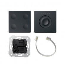 Simon 82 Комплект 4-кл сенсорн.выкл.+ сенс.регулятор, с возможн. индивидуал. маркиров., KNX, графит  8400652-038  Simon