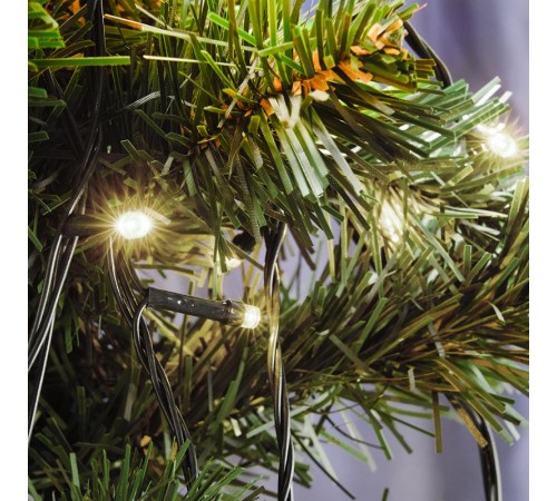 Гирлянда-нить CL34  100 диодов  2700К, с эффектом стробов, 10 м +1.5м черный шнур, IP65  32974  FERON