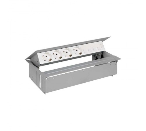 Врезной x6 розеточный блок, планка, 4x2P+E, 4хRJ45, алюминий, S400  45604040-133  Simon