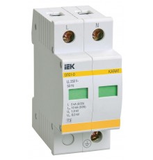 Ограничитель импульсного перенапряжения ОПС1-D 2Р In=5kA Un=230B Im=10kA  MOP20-2-D  IEK