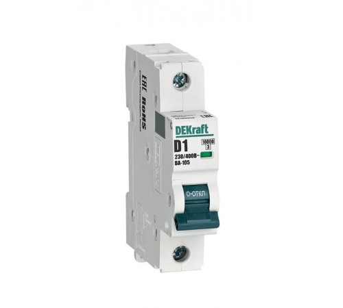 Выключатель автоматический  однополюсный ВА-105 1А D 10кА  13196DEK  DEKraft