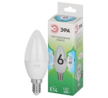 Лампа светодиодная  GREEN LINE LED B35-6W-840-E14 GL E14 6 Вт свеча яркий белый свет  Б0067109  ЭРА