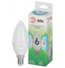 Лампа светодиодная  GREEN LINE LED B35-6W-840-E14 GL E14 6 Вт свеча яркий белый свет  Б0067109  ЭРА