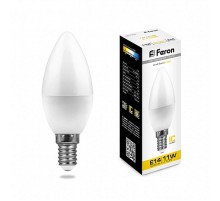 Лампа светодиодная LB-770 (11W) 230V E14 2700K свеча  25941  FERON