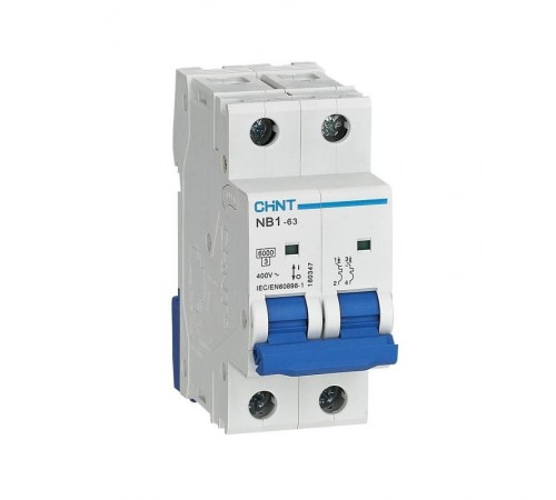 Выключатель автоматический двухполюсный NB1-63 2P 13A 6кА х-ка B (DB) (R)  179643  CHINT