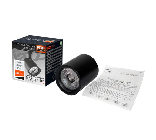 Светильник светодиодный трековый однофазный PTR 0525 25w 4000K 24° BL (чёрный) IP40  5010659  Jazzway
