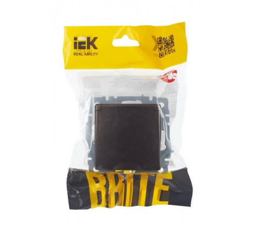 BRITE Розетка с заземлением со шторками с кр. 16А IP44 РСбш10-3-44-БрТБ темная бронза  BR-R16-16-44-K45  IEK