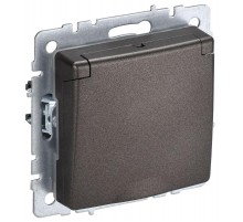BRITE Розетка с заземлением со шторками с кр. 16А IP44 РСбш10-3-44-БрТБ темная бронза  BR-R16-16-44-K45  IEK