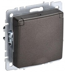 BRITE Розетка с заземлением со шторками с кр. 16А IP20 РСбш10-3-БрТБ темная бронза  BR-R16-16-K45  IEK