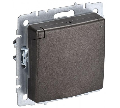 BRITE Розетка с заземлением со шторками с кр. 16А IP44 РСбш10-3-44-БрТБ темная бронза  BR-R16-16-44-K45  IEK