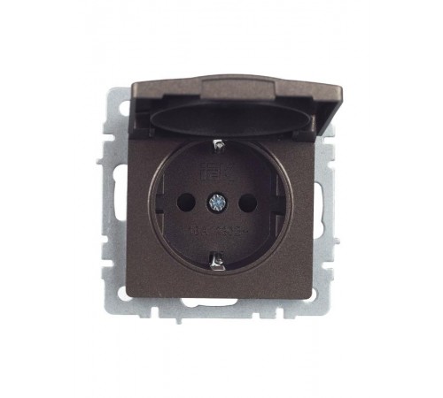 BRITE Розетка с заземлением со шторками с кр. 16А IP44 РСбш10-3-44-БрТБ темная бронза  BR-R16-16-44-K45  IEK