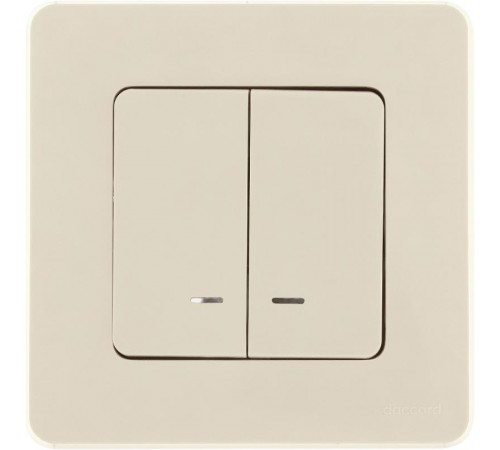 Inspiria Слоновая кость Выключатель 2-клавишный с подсветкой С/У без рамки  673631  Legrand