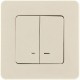 Inspiria Слоновая кость Выключатель 2-клавишный с подсветкой С/У без рамки  673631  Legrand