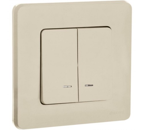 Inspiria Слоновая кость Выключатель 2-клавишный с подсветкой С/У без рамки  673631  Legrand