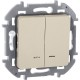 Inspiria Слоновая кость Выключатель 2-клавишный с подсветкой С/У без рамки  673631  Legrand