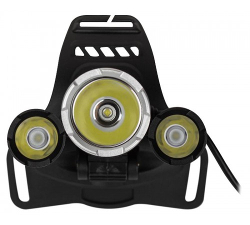 Фонарь налобный светодиодный GA-809 аккумуляторный алюминиевый 3 режима трехламповый High Power Headlamp  Б0056111  ЭРА