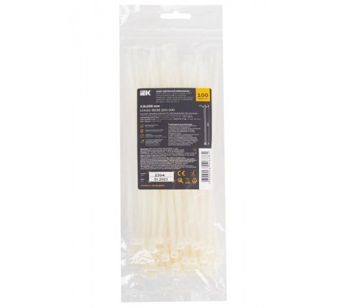 Хомут 3.6х200мм нейлон (100шт)   UHH31-D036-200-100  IEK