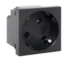 Розетка 45х45 с зазем. 45 градусов, быстрозажимные клеммы, черная, матоваяE2MR16-028-30-45-SL EKF