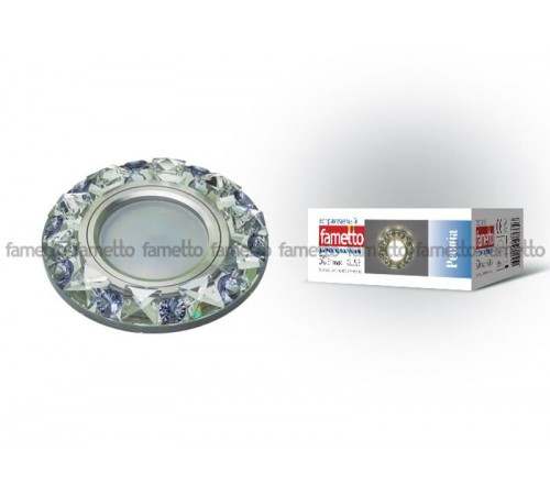 Светильник декор. встраив. DLS-P123 GU5.3 CHROME/CLEAR+PURPLE арматура металл хром, / кристалл фиолетовый  10644  Fametto