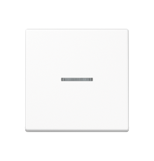 Одинарная клавиша с окошком для балансирных механизмов выключателей (кнопок) с подсветкой, в комплекте с AS90HP (крепежный элемент); дюропласт; белый;