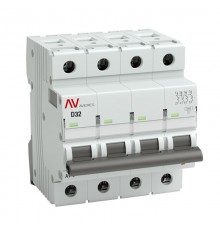 Выключатель автоматический четырехполюсный AV-10 32А D 10кА AVERES  mcb10-4-32D-av  EKF