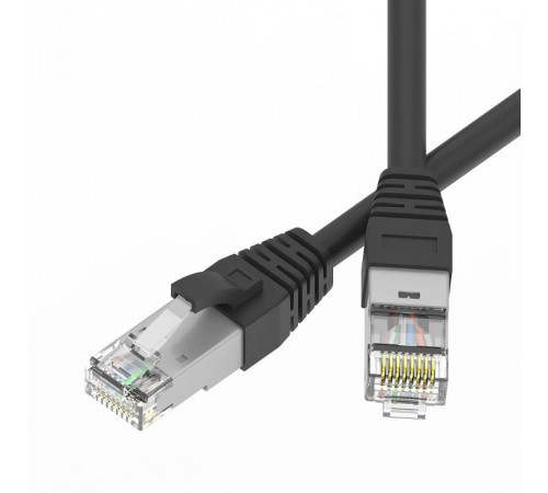Патч-корд экранированный SLIM CAT6A S/FTP 4х2, 28 AWG, LSZH, чёрный, 0,3м  RN6ASF4503BK-28  DKC