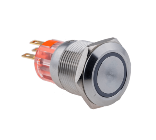 Кнопка IP67, с подсветкой, белая, с фиксацией, 1NO+1NC, 220В AC, MT67-F220W11  107351  ОВЕН