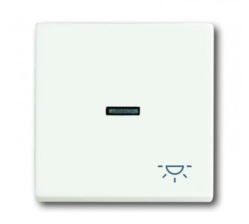 Клавиша для механизма 1-клавишного выключателя, с прозрачной линзой и символом ""СВЕТ"", Future/Axcent/Carat/Династия, белый бархат  2CKA001751A3031