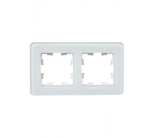 BRITE Рамка 2-ая РУ-2-2-Бр стекло белый RE  BR-M22-G-41-K01  IEK