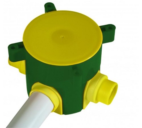 Коробка установочная 70х66,5 (внутр. разм) для монолитных стен, 4 ввода,  высота 72 мм, IP 44  КУ1301  HEGEL