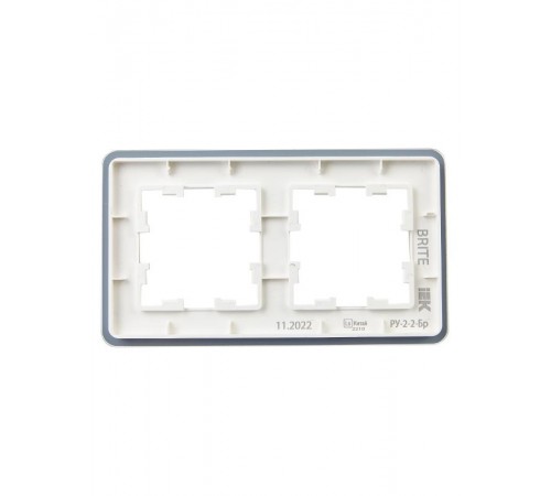 BRITE Рамка 2-ая РУ-2-2-Бр стекло белый RE  BR-M22-G-41-K01  IEK