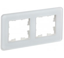 BRITE Рамка 2-ая РУ-2-2-Бр стекло белый RE  BR-M22-G-41-K01  IEK
