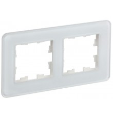 BRITE Рамка 2-ая РУ-2-2-Бр стекло белый RE  BR-M22-G-41-K01  IEK