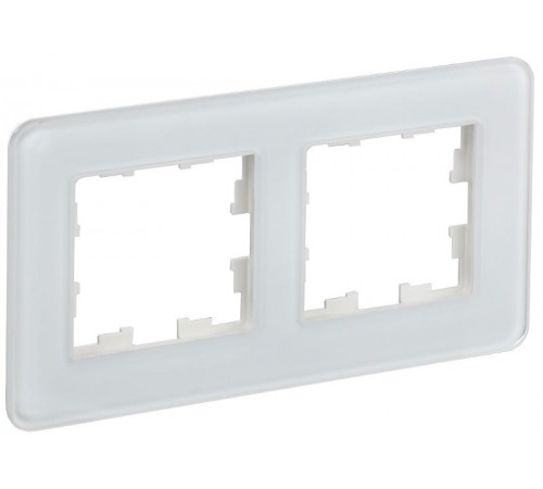 BRITE Рамка 2-ая РУ-2-2-Бр стекло белый RE  BR-M22-G-41-K01  IEK