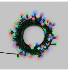 Гирлянда Мультишарики 20м, 200LED, диаметр 15 мм, IP44, зеленый провод, свечение (RG/RB), мигание, 230В  303-609  NEON-NIGHT