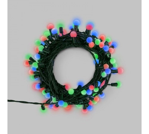 Гирлянда Мультишарики 20м, 200LED, диаметр 15 мм, IP44, зеленый провод, свечение (RG/RB), мигание, 230В  303-609  NEON-NIGHT