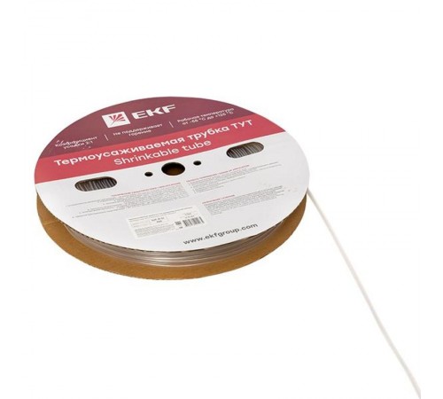 Термоусаживаемая трубка ТУТ 4/2 прозрачная рулон PROxima  tut-4-tr  EKF