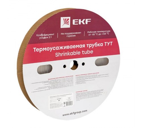 Термоусаживаемая трубка ТУТ 4/2 прозрачная рулон PROxima  tut-4-tr  EKF