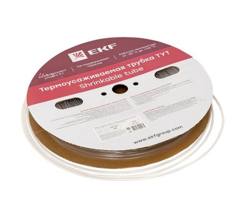 Термоусаживаемая трубка ТУТ 4/2 прозрачная рулон PROxima  tut-4-tr  EKF