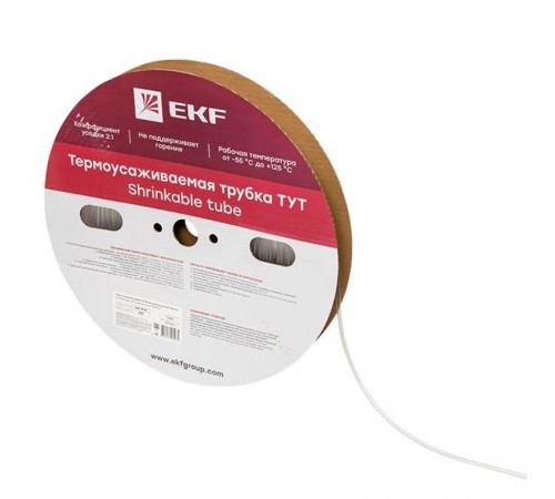 Термоусаживаемая трубка ТУТ 4/2 прозрачная рулон PROxima  tut-4-tr  EKF