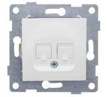 Ugra Розетка телефонная RJ12, двойная, СУ, белый  С11Т2-001  GUSI Electric