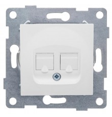 Ugra Розетка телефонная RJ12, двойная, СУ, белый  С11Т2-001  GUSI Electric