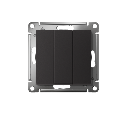 AtlasDesign Карбон Выключатель 3-клавишный сх.1+1+1, 10АХ, механизм  ATN001031  SE