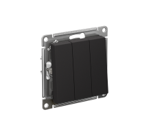 AtlasDesign Карбон Выключатель 3-клавишный сх.1+1+1, 10АХ, механизм  ATN001031  SE