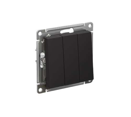 AtlasDesign Карбон Выключатель 3-клавишный сх.1+1+1, 10АХ, механизм  ATN001031  SE