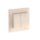 Glossa Бежевый Выключатель 2-клавишный, сх.5, 10АХ, (в сборе с рамкой), быстрозажимные клеммы  GSL000252S  SE