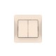 Glossa Бежевый Выключатель 2-клавишный, сх.5, 10АХ, (в сборе с рамкой), быстрозажимные клеммы  GSL000252S  SE