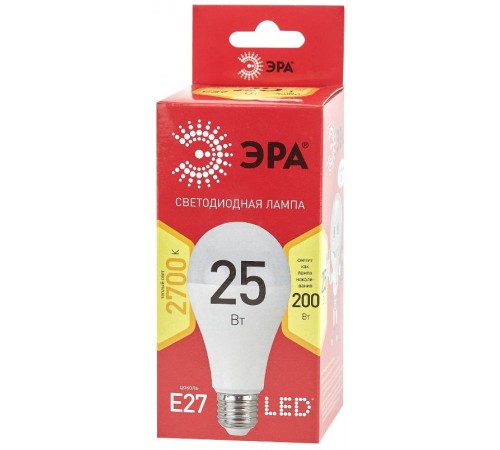 Лампа светодиодная LED A65-25W-827-E27 R (диод, груша, 25Вт, тепл, E27) (10/100/1200)  Б0048009  ЭРА