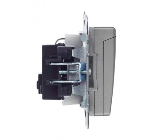 BRITE Розетка с заземлением со шторками с кр. 16А IP44 РСбш10-3-44-БрС сталь  BR-R16-16-44-K46  IEK